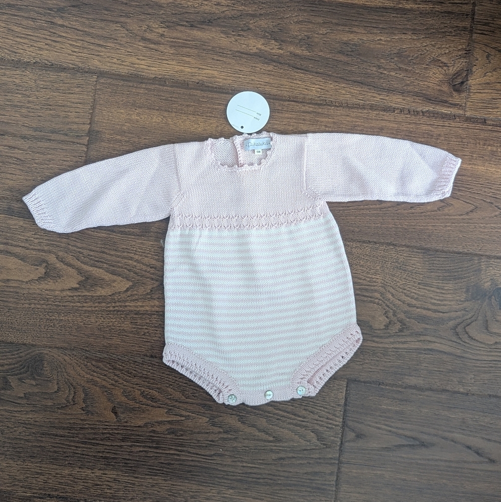 Pukatuka Knit Romper Size 6 Months Wool Pink
